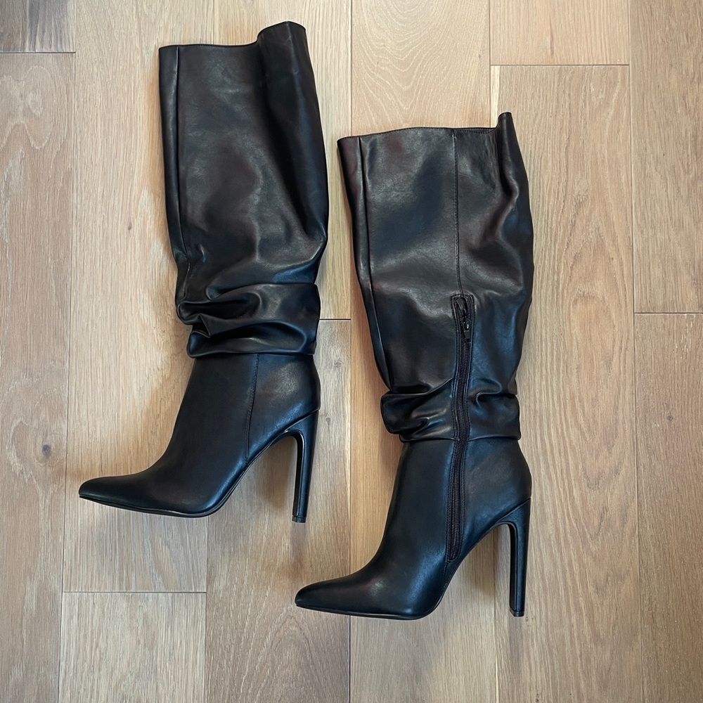 Black midi boots brand new